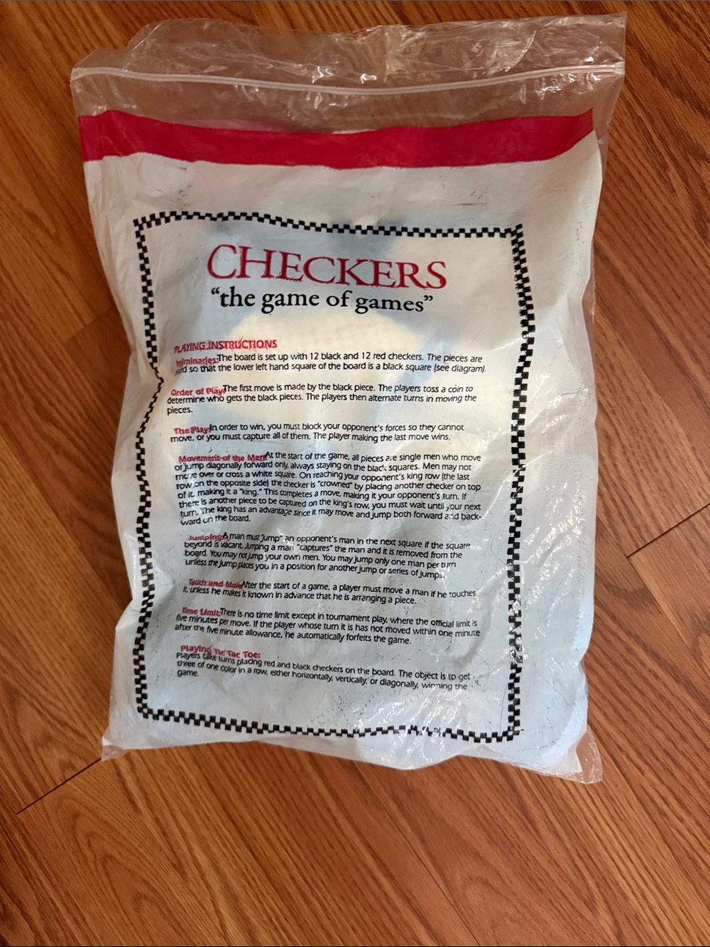 Checkers 'The Game of Games' Classic Set - White never opened